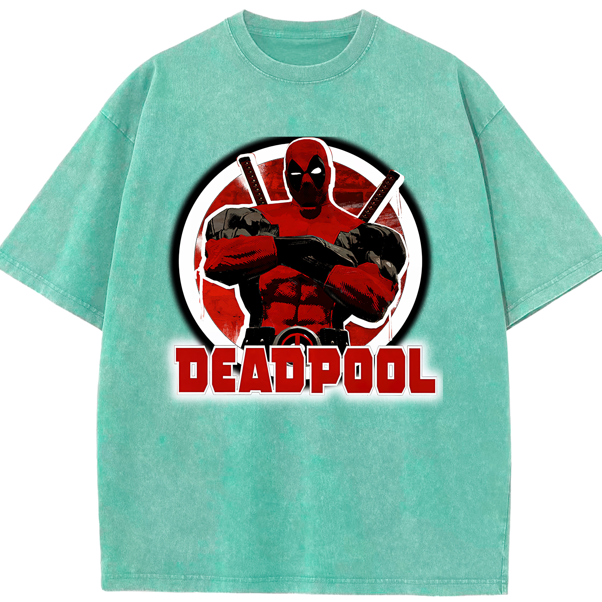 （画像用） Deadpool デッドプール 綿100% ヴィンテージ風 半袖Tシャツ（フロントプリント）